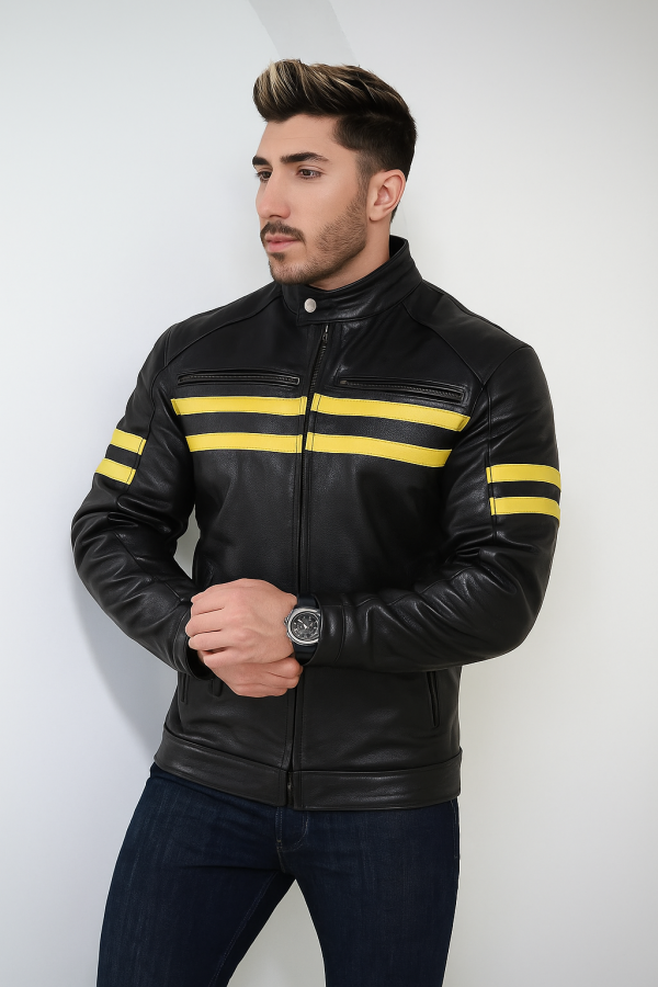 Men's Fashion Black Motorcycle Jacket