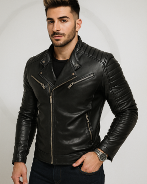 Leather Jacket Solid Color