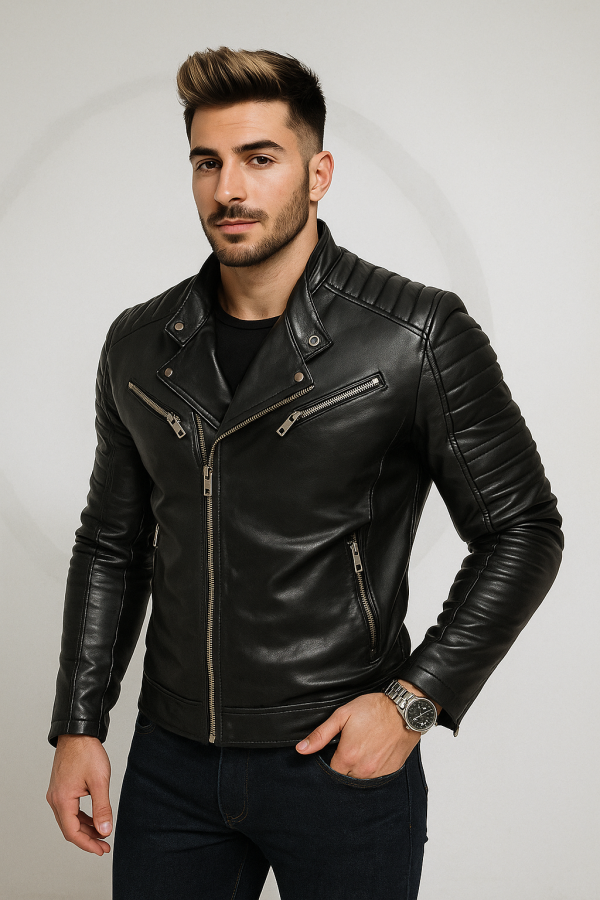 Leather Jacket Solid Color