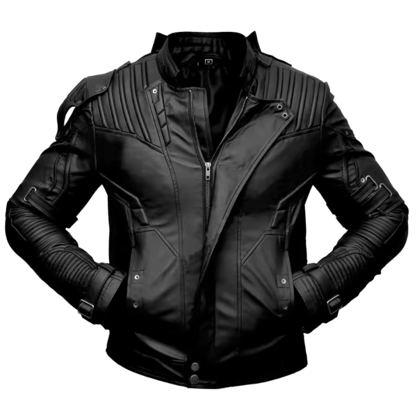 Galaxy Star Lord Chris Pratt Biker Café Racer Men's Leather Jacket