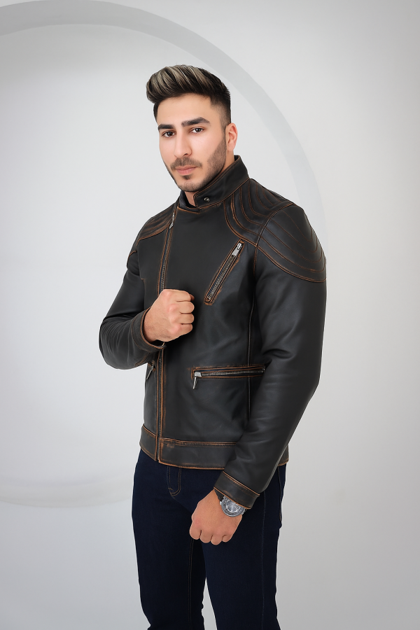 Vintage Biker Style Jacket Café Racer Jacket