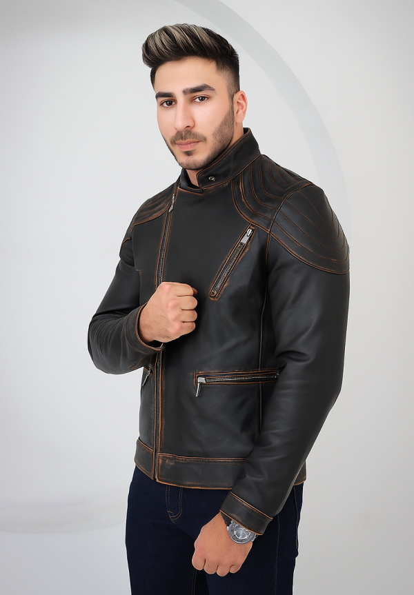 Vintage Biker Style Jacket Café Racer Jacket