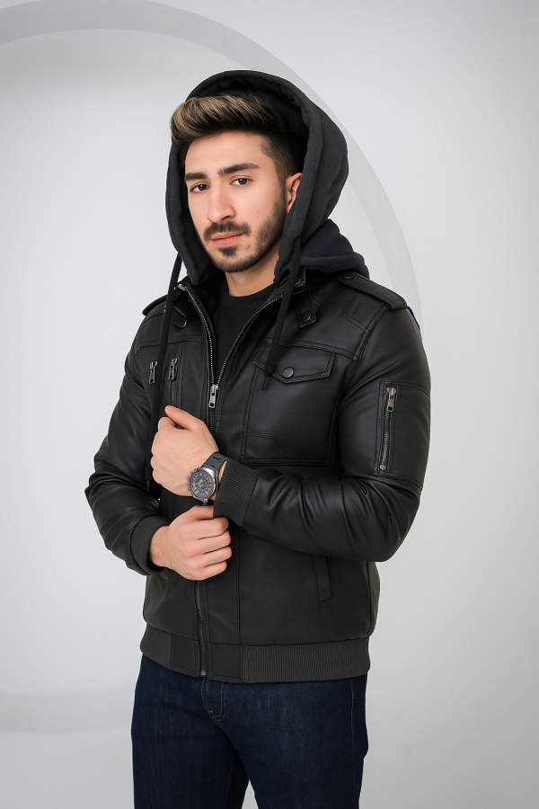 Causal Wear Leather Jacket Men
