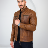 Leather Jacket Hoded Coat Black Brown Leather Jacket