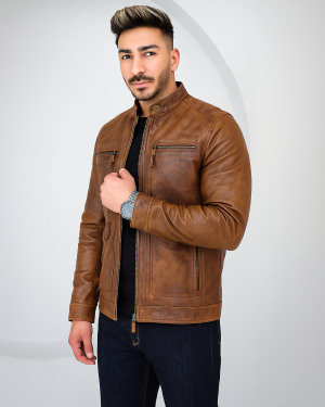 Leather Jacket Hoded Coat Black Brown Leather Jacket