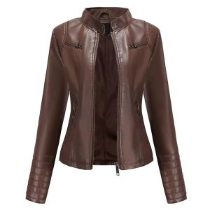 Jacket For Ladies Brown Black Color