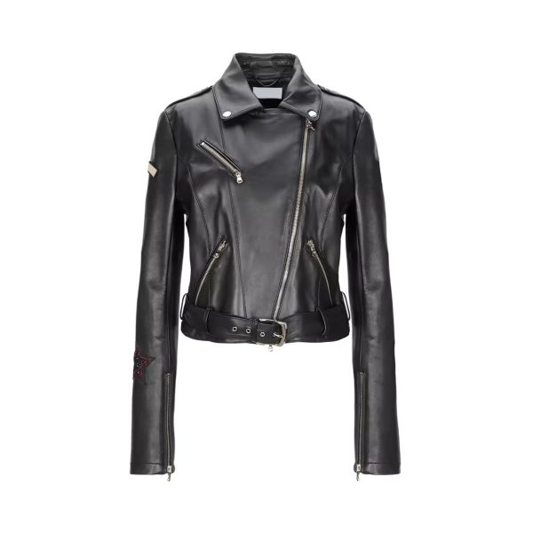 New Style Women Leather Jacket Plain Color
