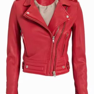 Women's Leather Jacket Pink