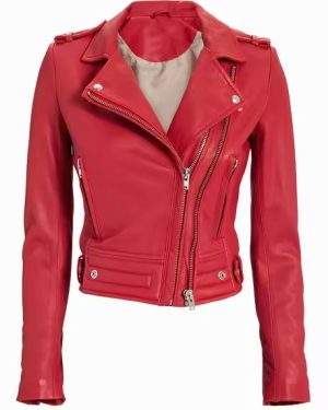 Women's Leather Jacket Pink