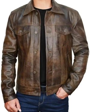 Casual Fashion Men's Leather Jacket