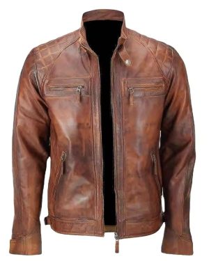 Leather Jacket Hoded Coat Black Brown Leather Jacket