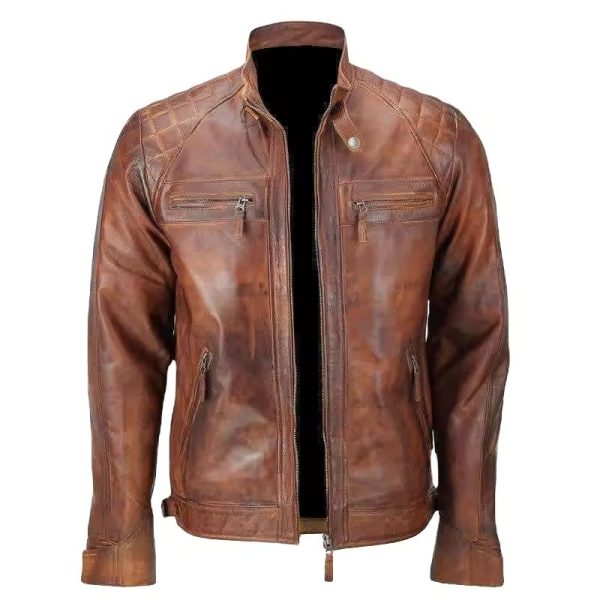 Leather Jacket Hoded Coat Black Brown Leather Jacket