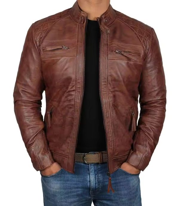 Men's Café Racer Triple Stitch Distressed