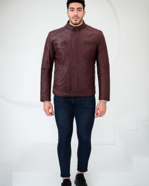 Firefly Moto Burgundy Biker Leather Jacket