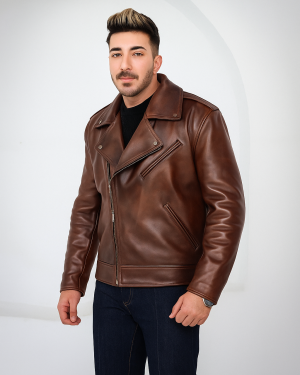 Men’s Brown Motorcycle Leather Jacket