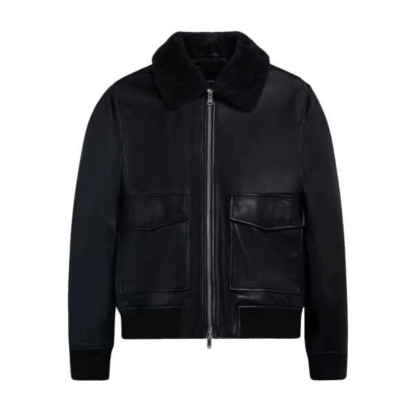 Peter Black Leather Bomber Jacket - Image 2