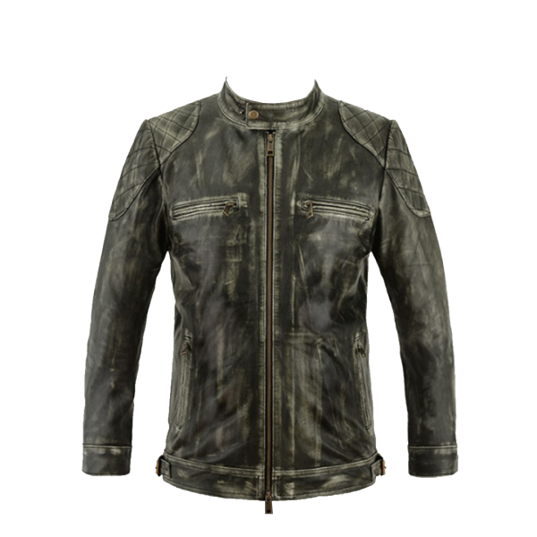 William Charcoal Leather Jacket - Image 2