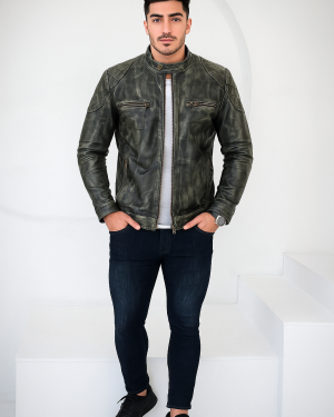 William Charcoal Leather Jacket