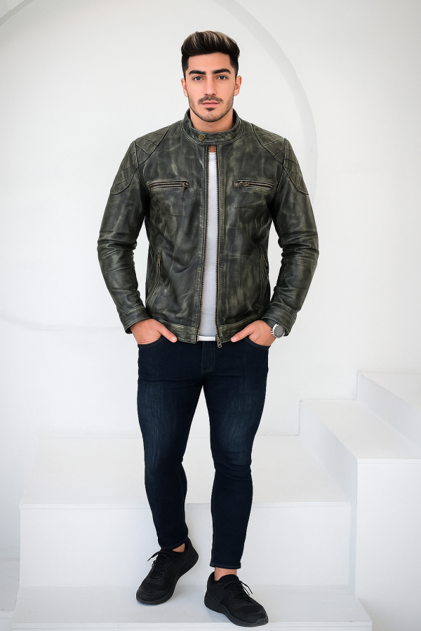 William Charcoal Leather Jacket