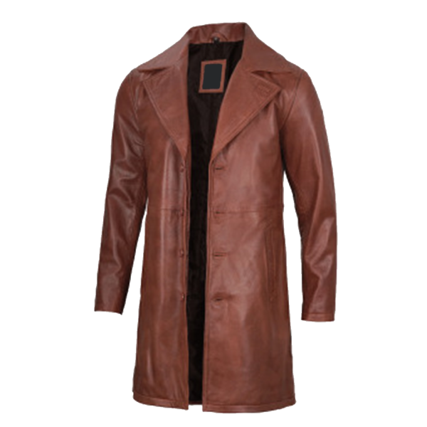Men's Maroon Real Leather Car Coat - Image 2