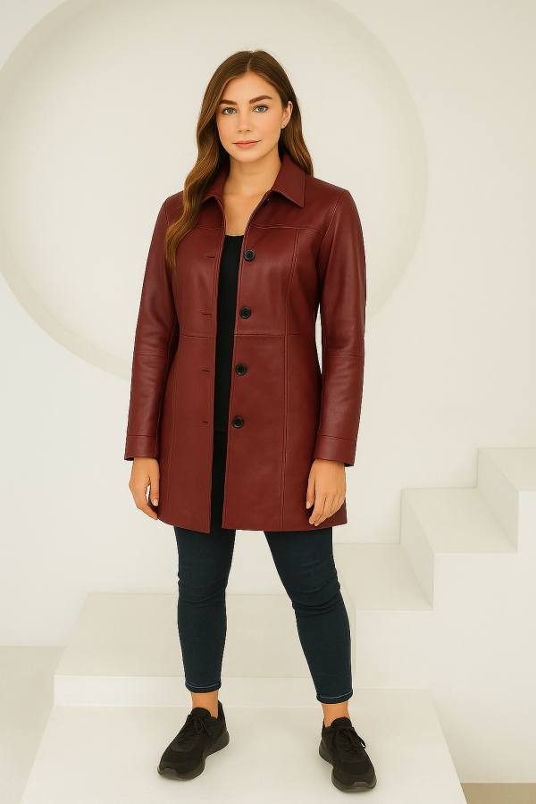 Maroon Women's Long Coat