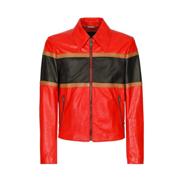 Felix Multi Colored Leather Jacket For Men - Image 2